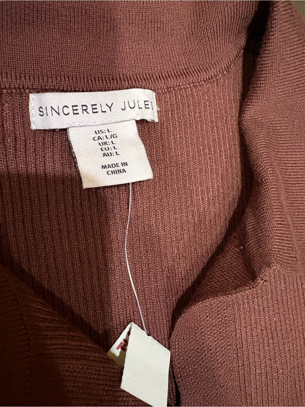 Sincerely Jules Women's Ribbed Knit Sweater Vest in Mauve Brown